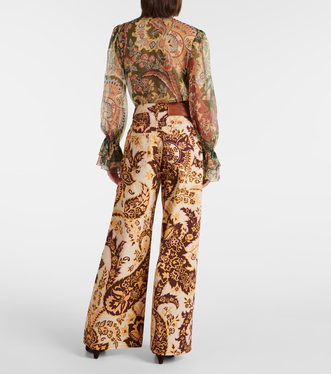 Jeans flared e vita alta con stampa | Etro