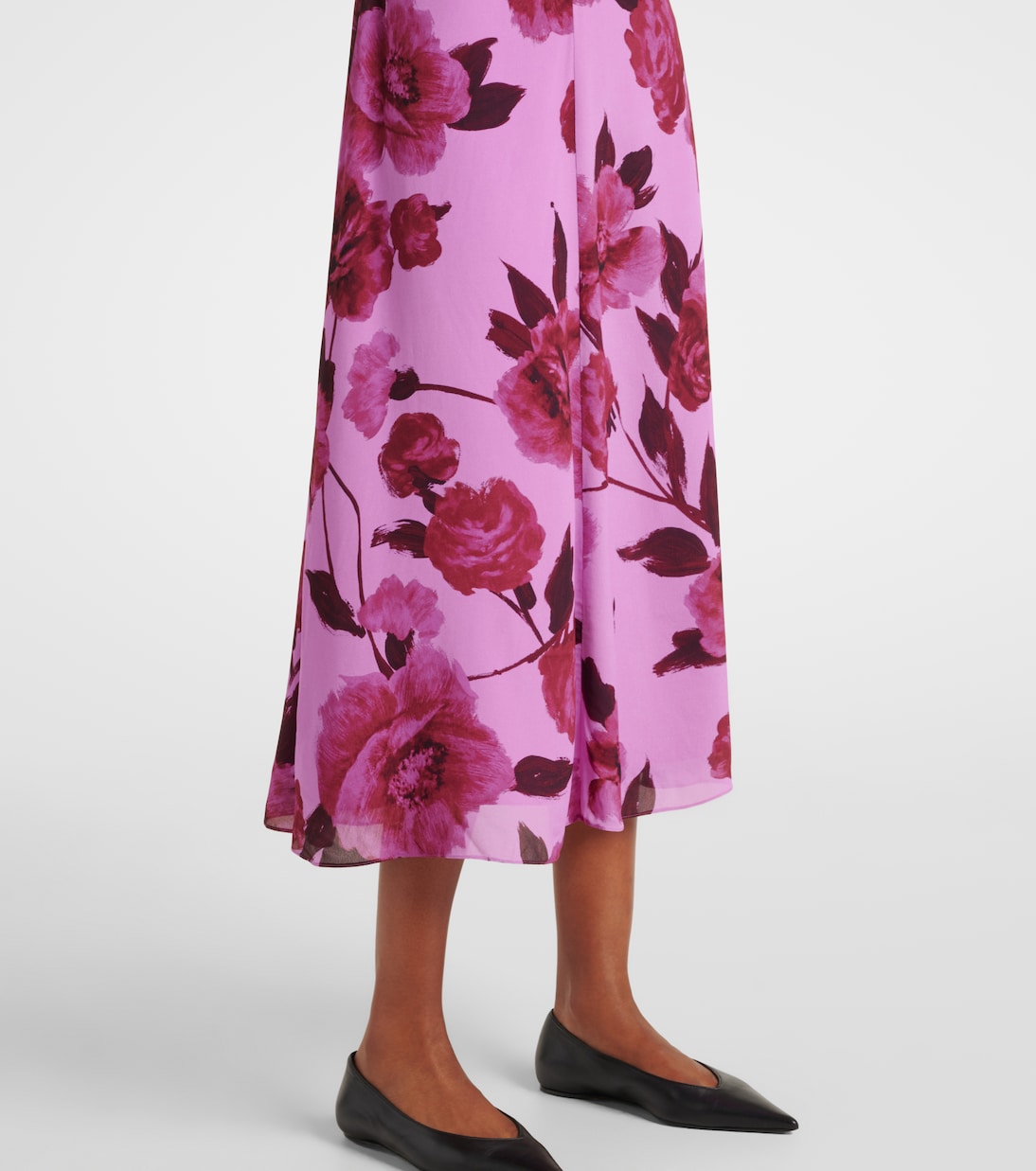 Abito midi in crêpe con stampa floreale | Erdem
