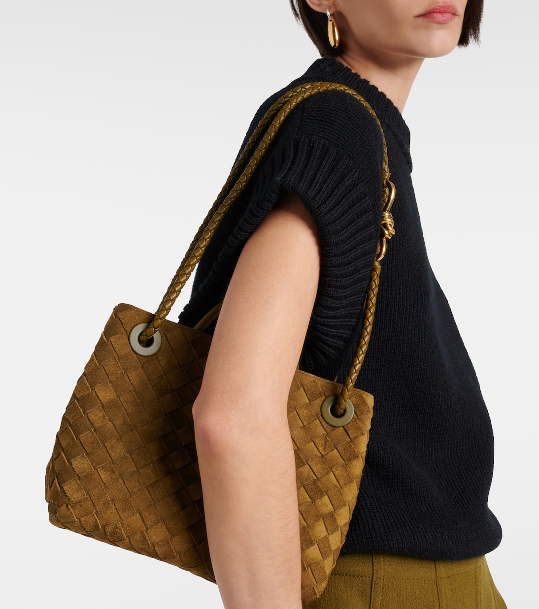 Sac Andiamo Intrecciato Small en daim | Bottega Veneta