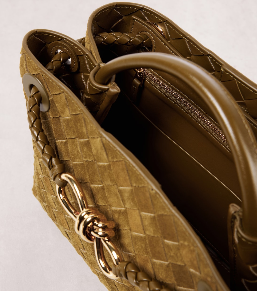 Sac Andiamo Intrecciato Small en daim | Bottega Veneta