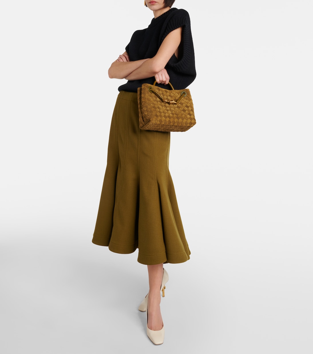 Sac Andiamo Intrecciato Small en daim | Bottega Veneta