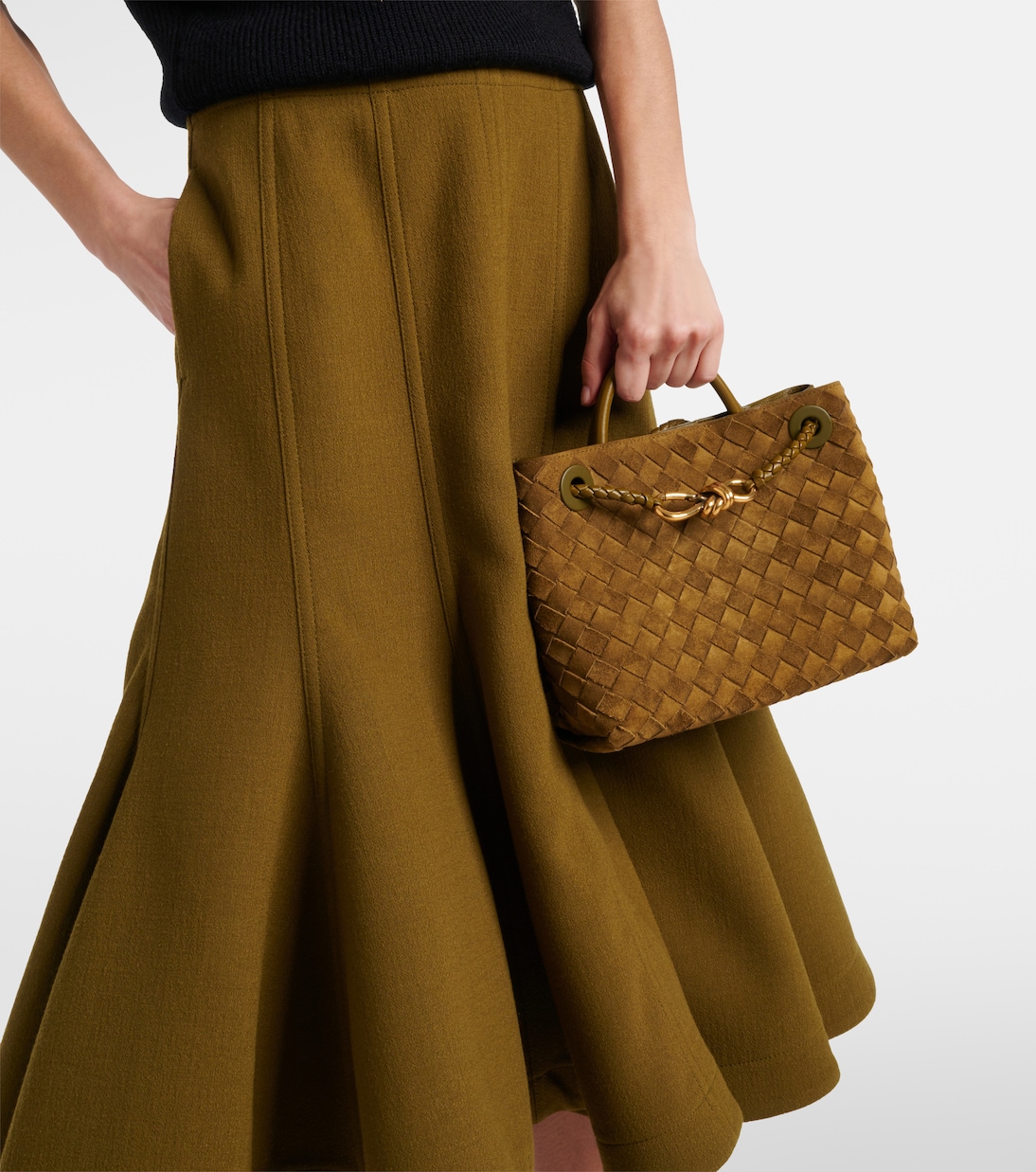 Sac Andiamo Intrecciato Small en daim | Bottega Veneta