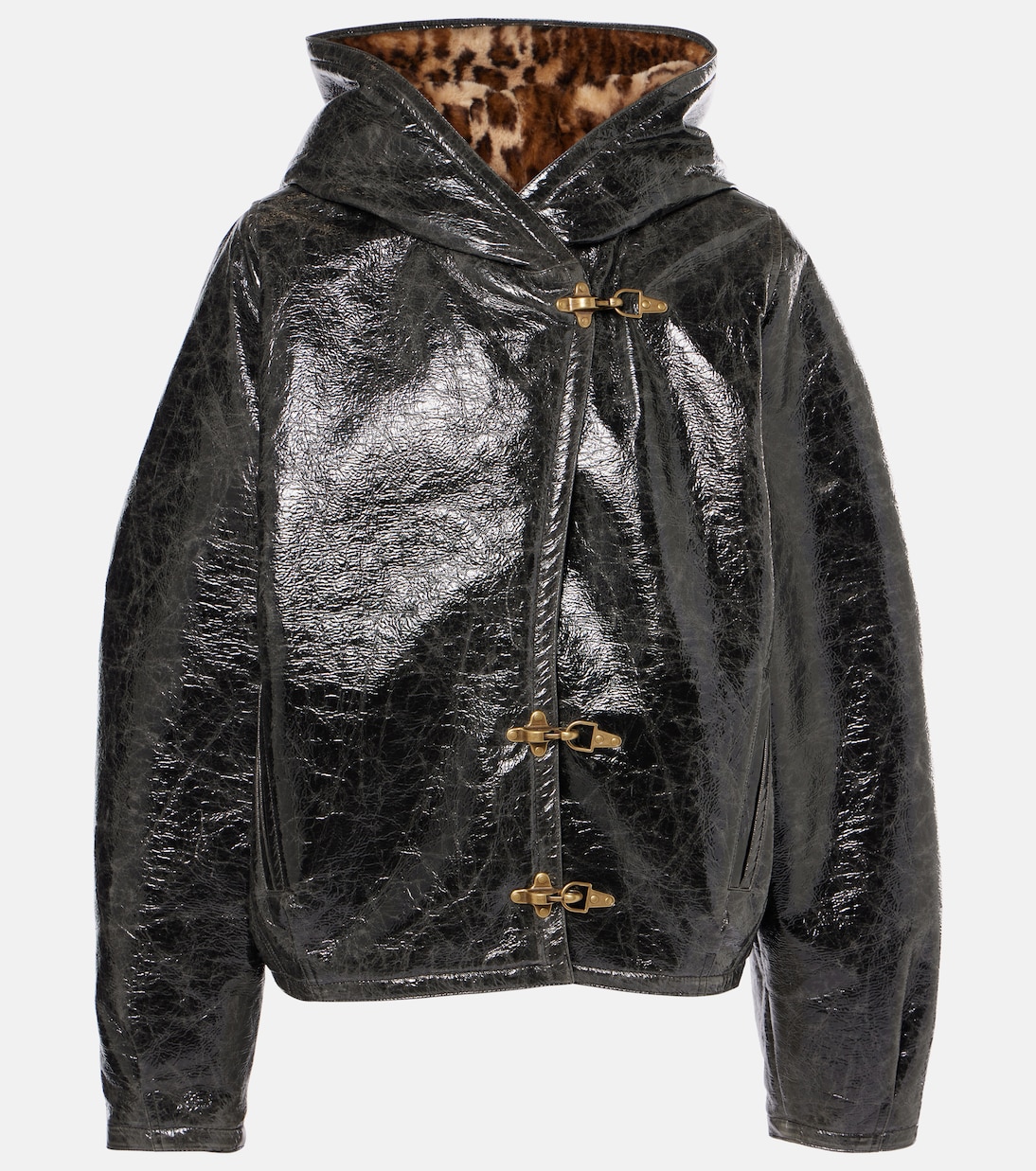 ブルゾン Isabel Marant Leopard-Print Zip-Up Coat ISABEL MARANT Odelino leopard-print Shirt Jacket | White