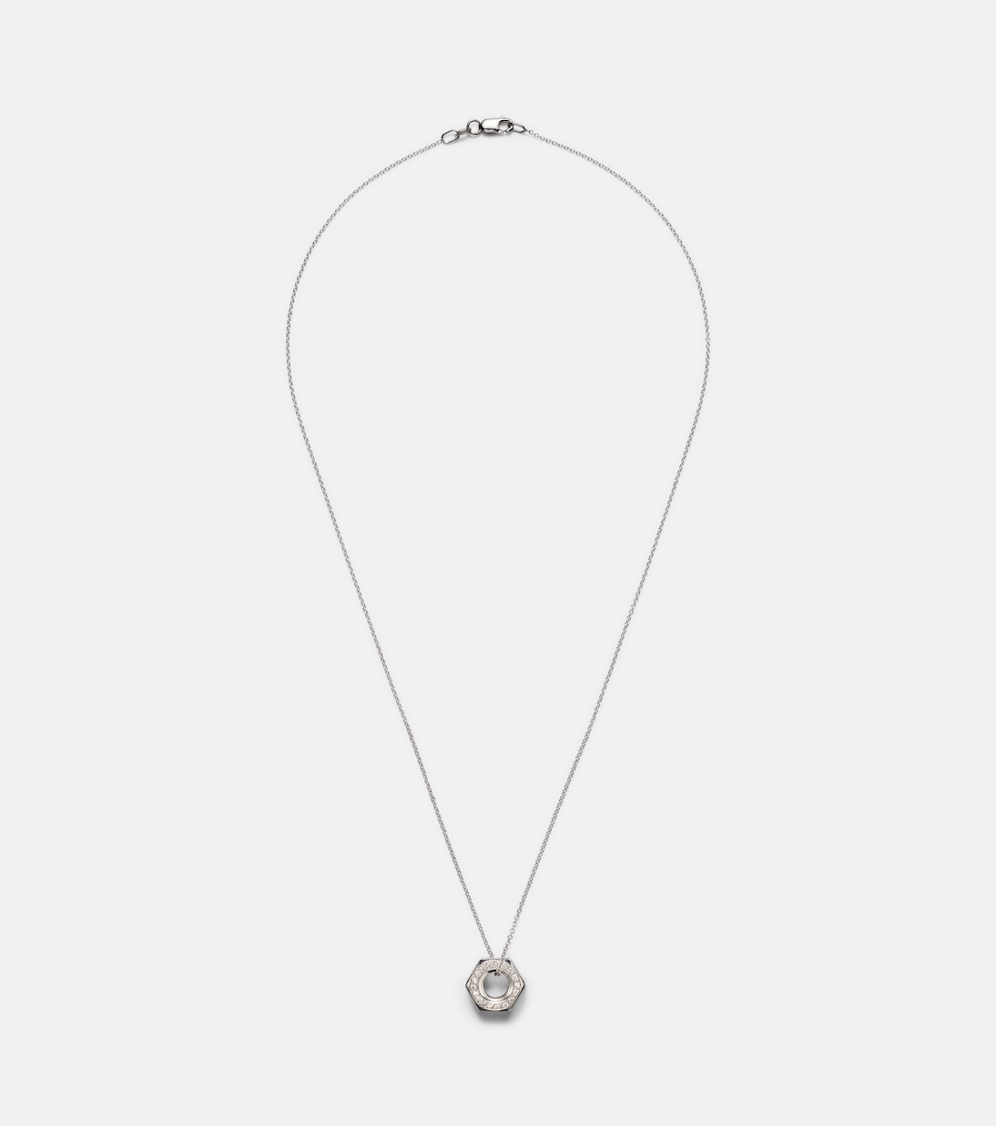 Collana Nut Pendant in oro bianco 18kt con diamanti | Ileana Makri