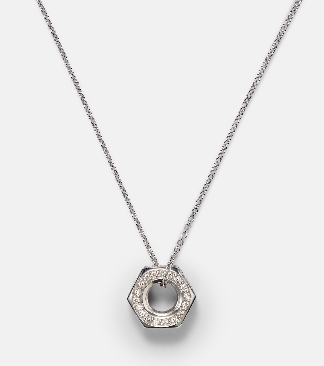 Collana Nut Pendant in oro bianco 18kt con diamanti | Ileana Makri