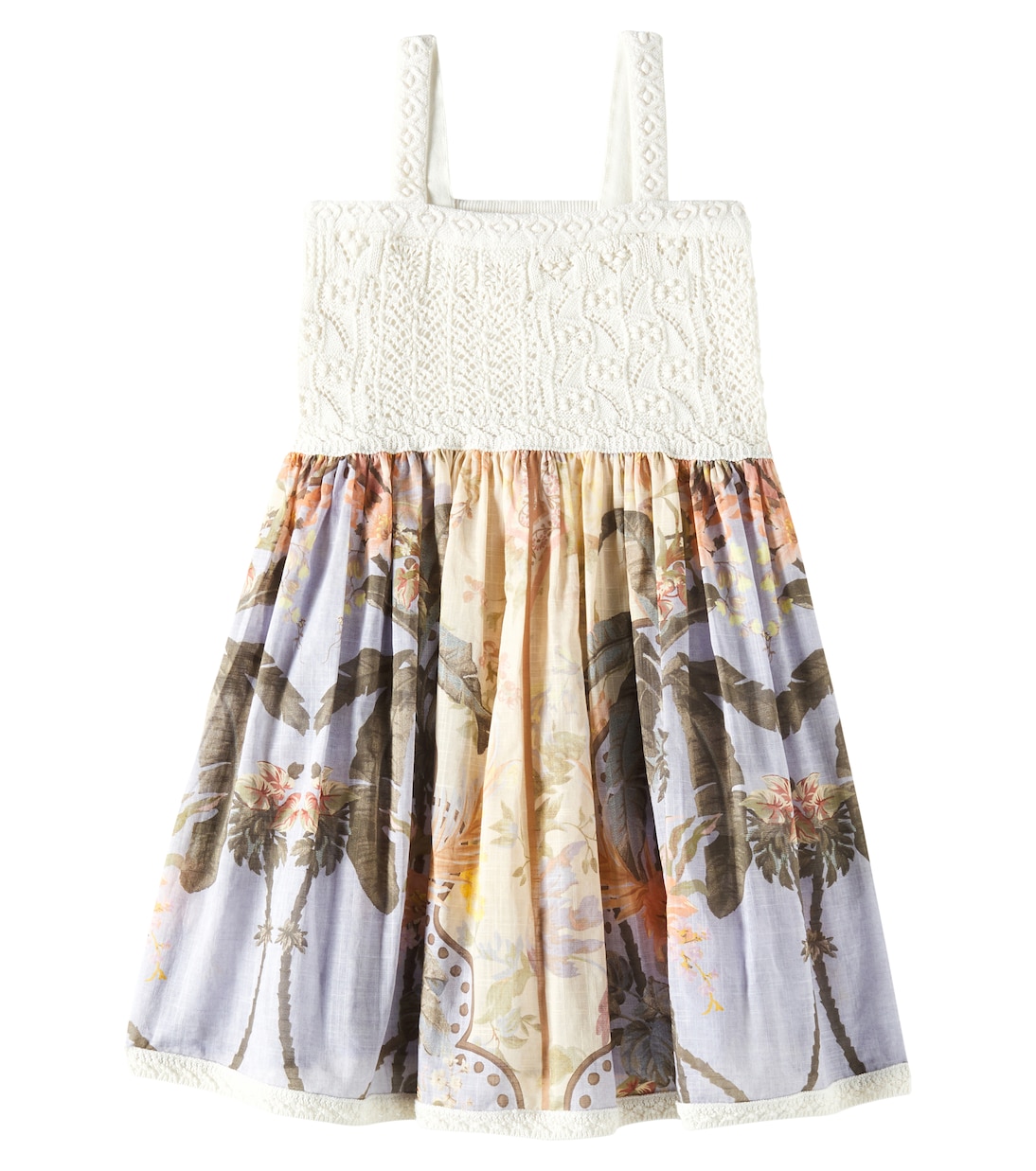 Kleid Wylie aus Baumwolle mit Häkelstrick | Zimmermann Kids