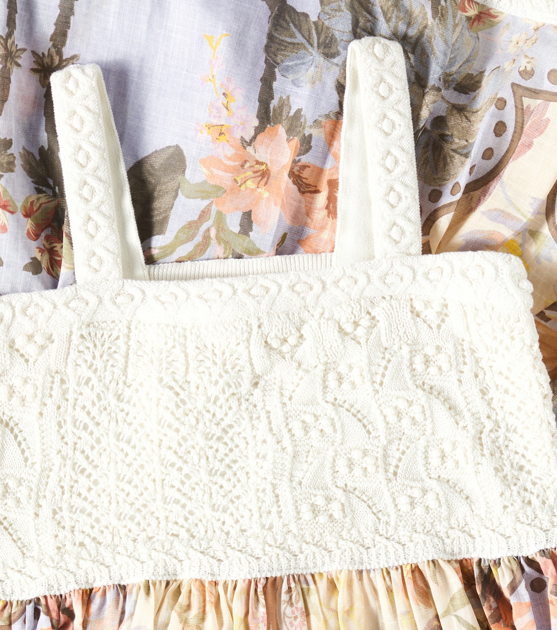 Kleid Wylie aus Baumwolle mit Häkelstrick | Zimmermann Kids