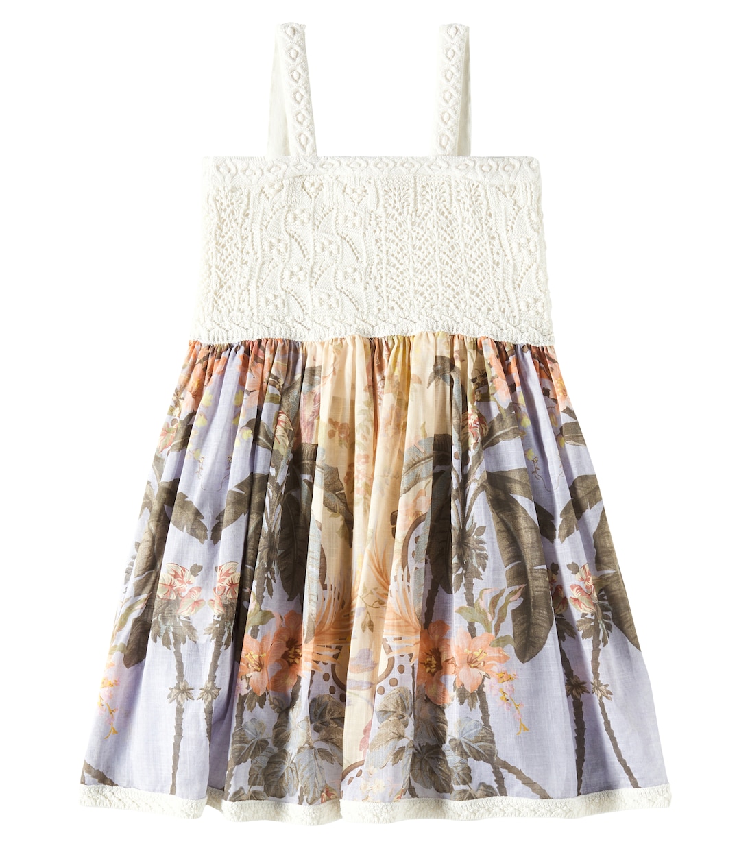 Kleid Wylie aus Baumwolle mit Häkelstrick | Zimmermann Kids