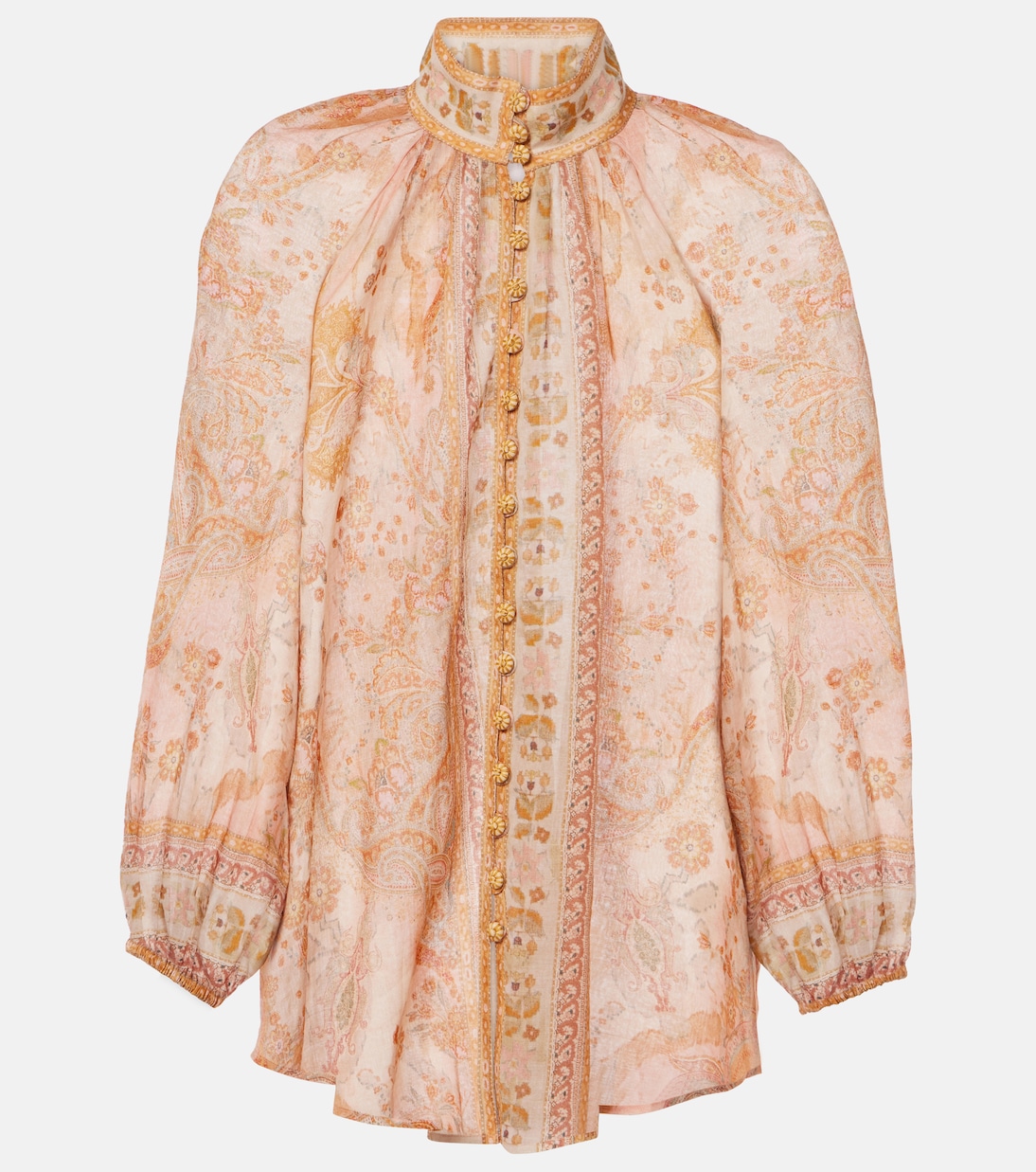 Blusa Acacia Billow de ramio estampada | Zimmermann