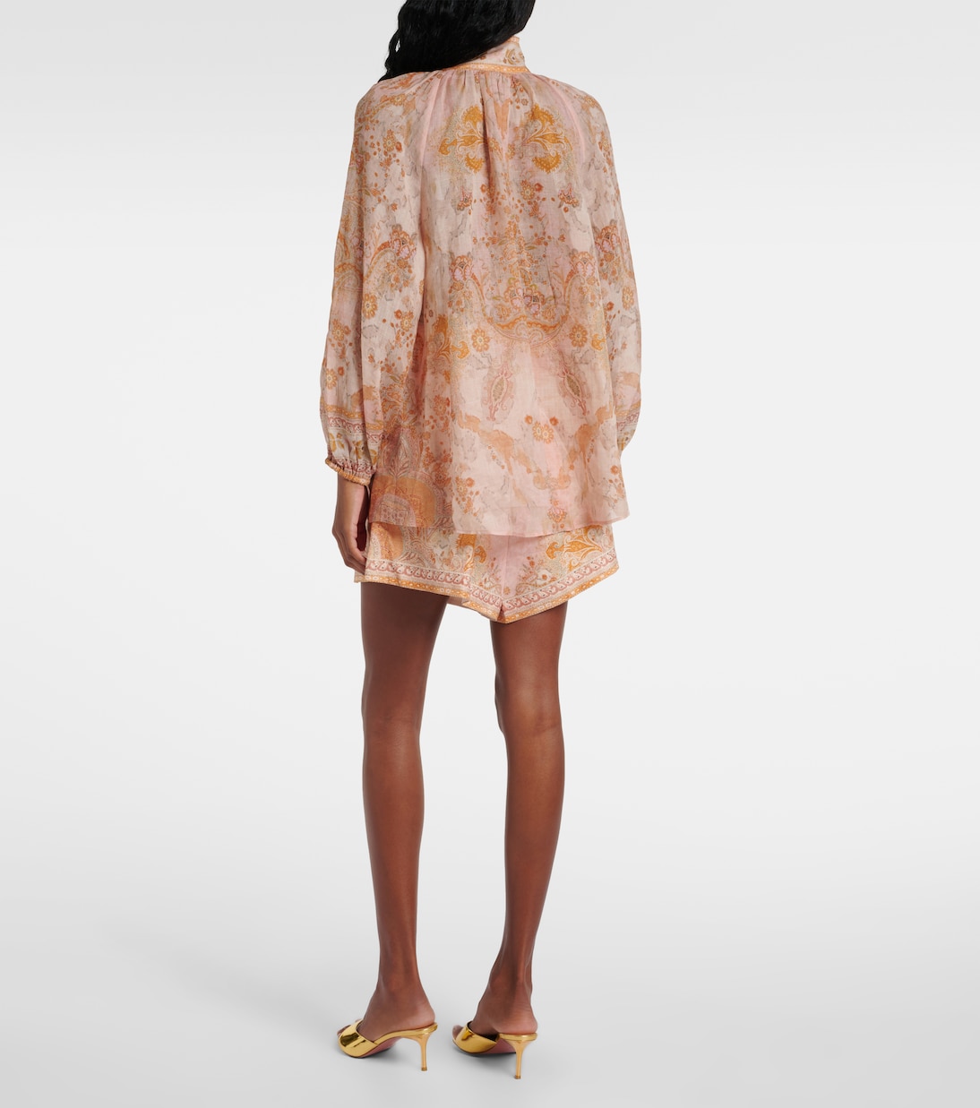 Blusa Acacia Billow de ramio estampada | Zimmermann