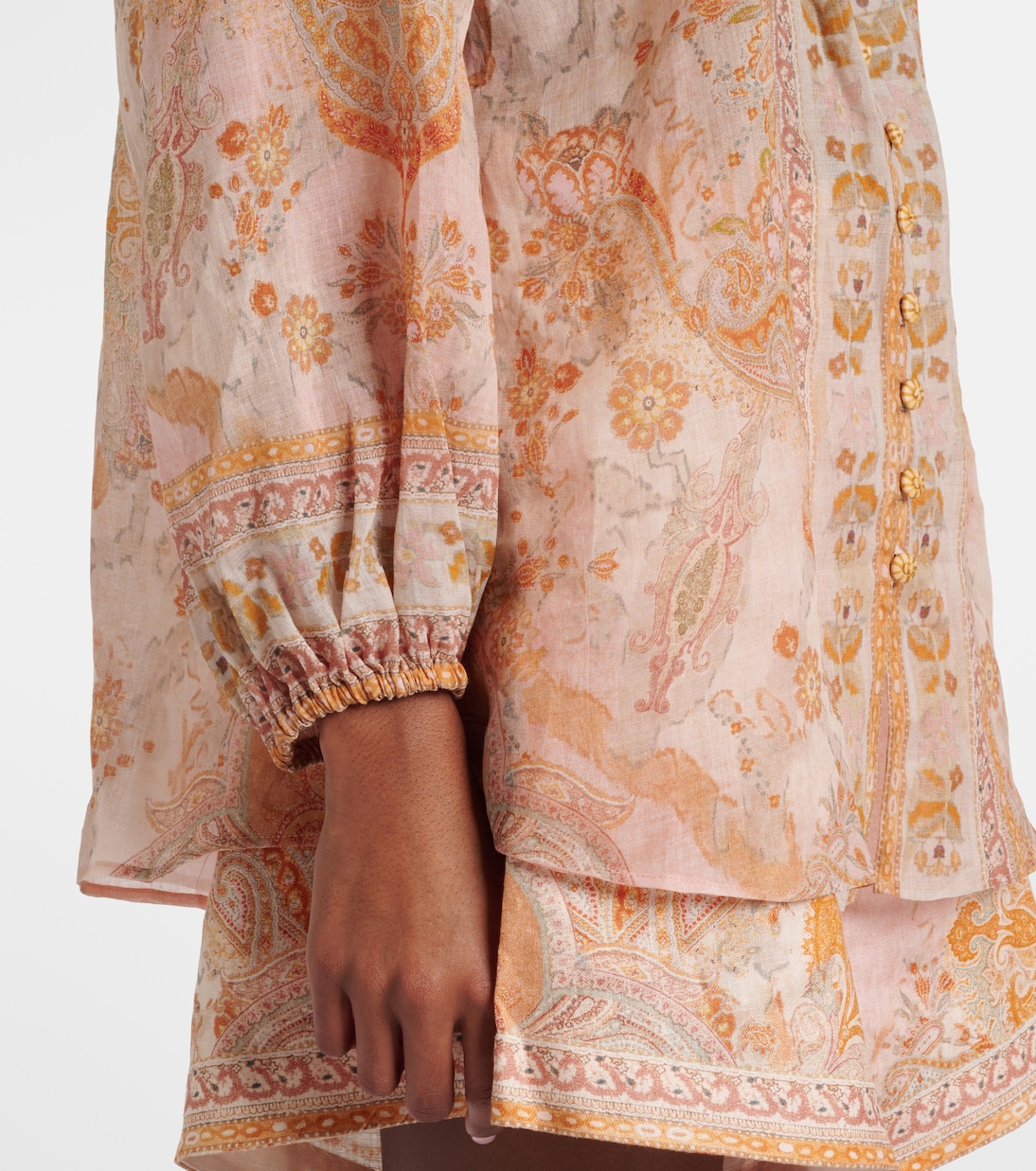 Blusa Acacia Billow de ramio estampada | Zimmermann