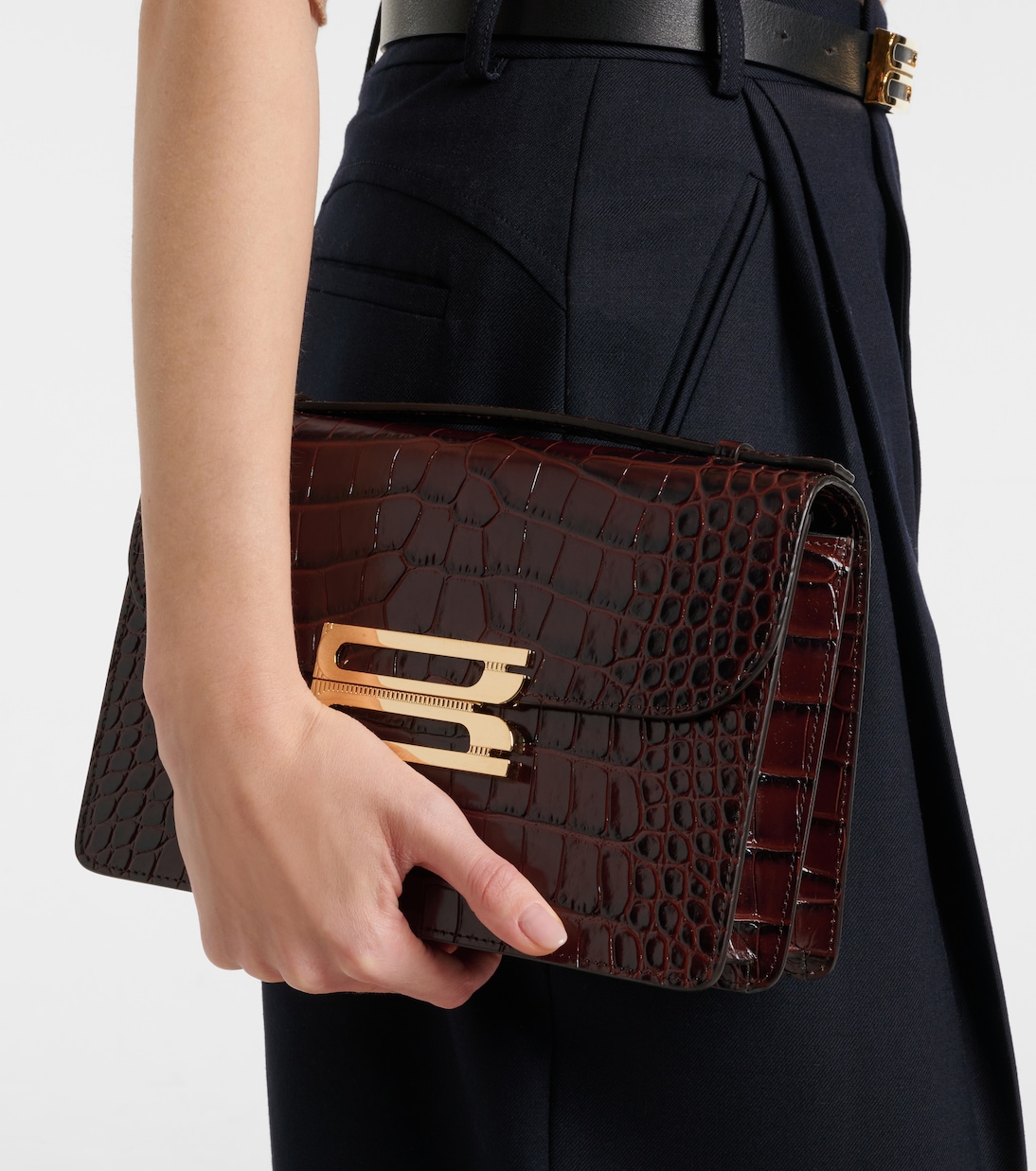 Borsa a spalla Dorian Small in pelle stampata | Victoria Beckham