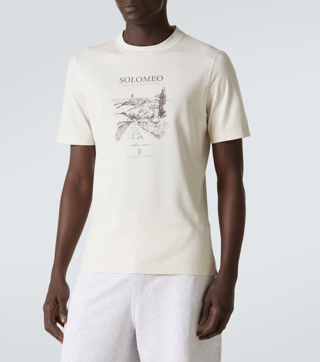 Camiseta de algodón estampada | Brunello Cucinelli