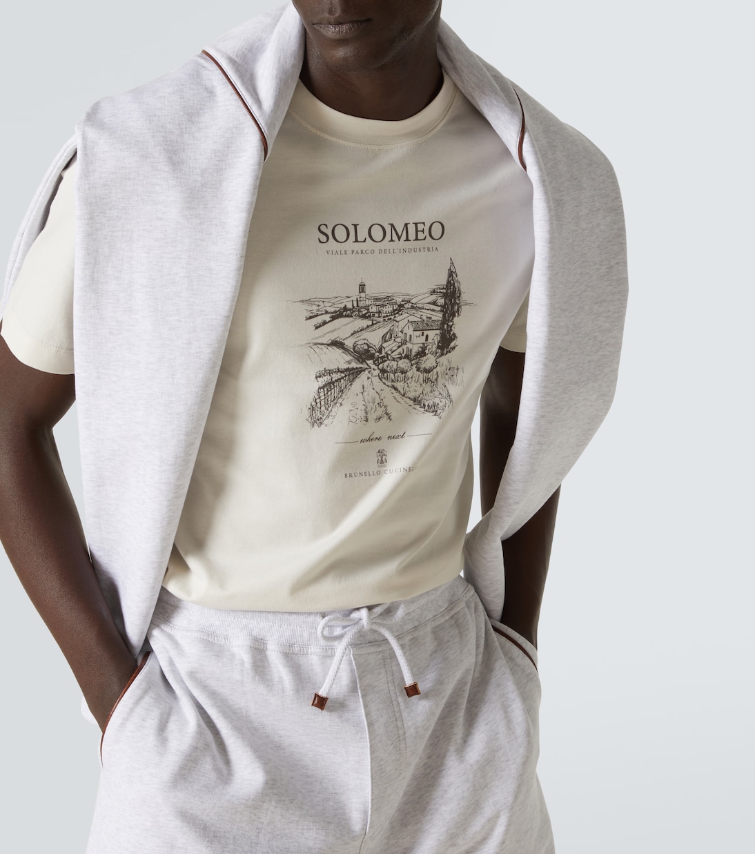 Camiseta de algodón estampada | Brunello Cucinelli