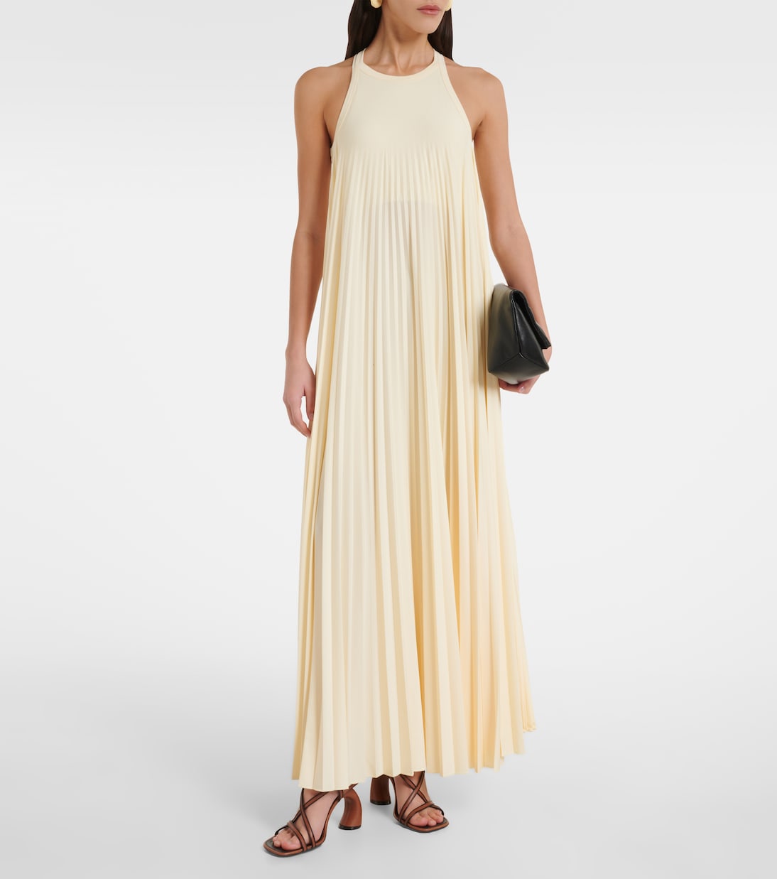 Vestido largo Verdier plisado con escote halter | Sportmax