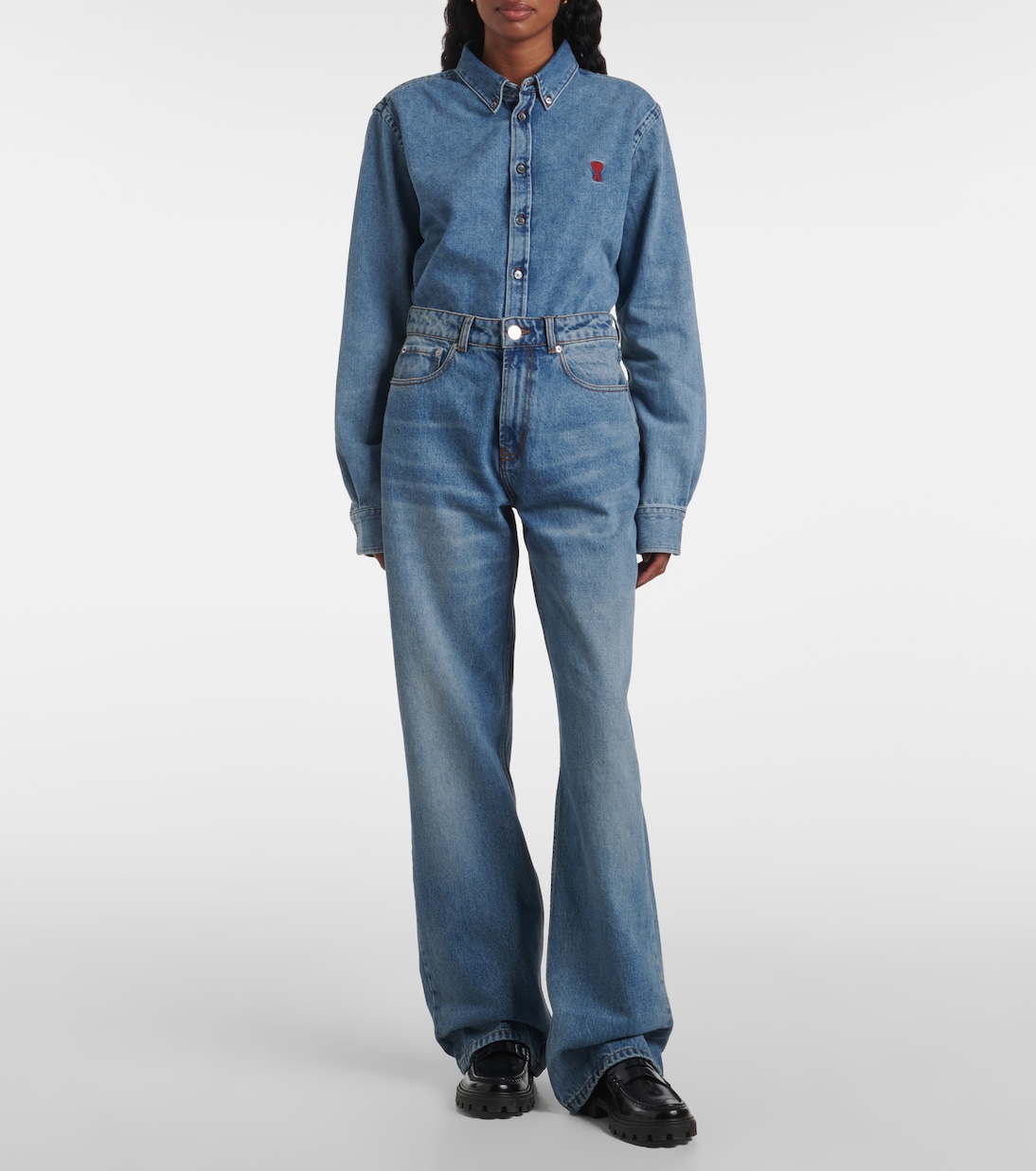 Jeans anchos de tiro alto | Ami Paris