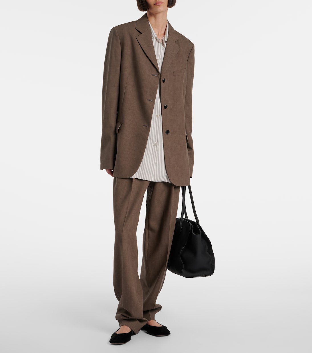 Pantalon droit Bryce en laine et soie | The Row