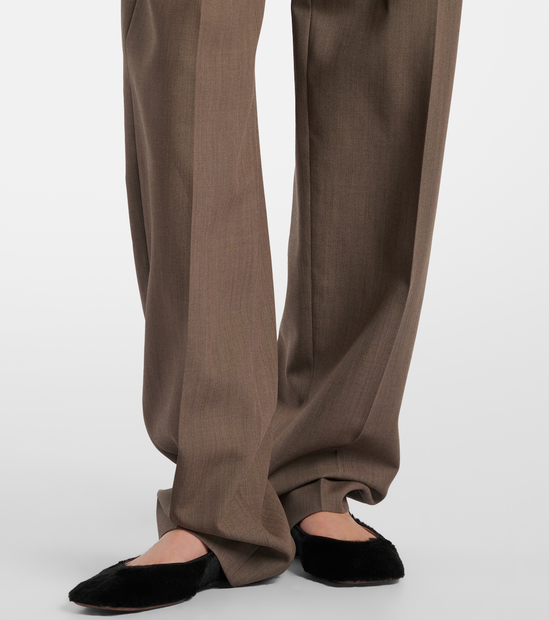 Pantalon droit Bryce en laine et soie | The Row