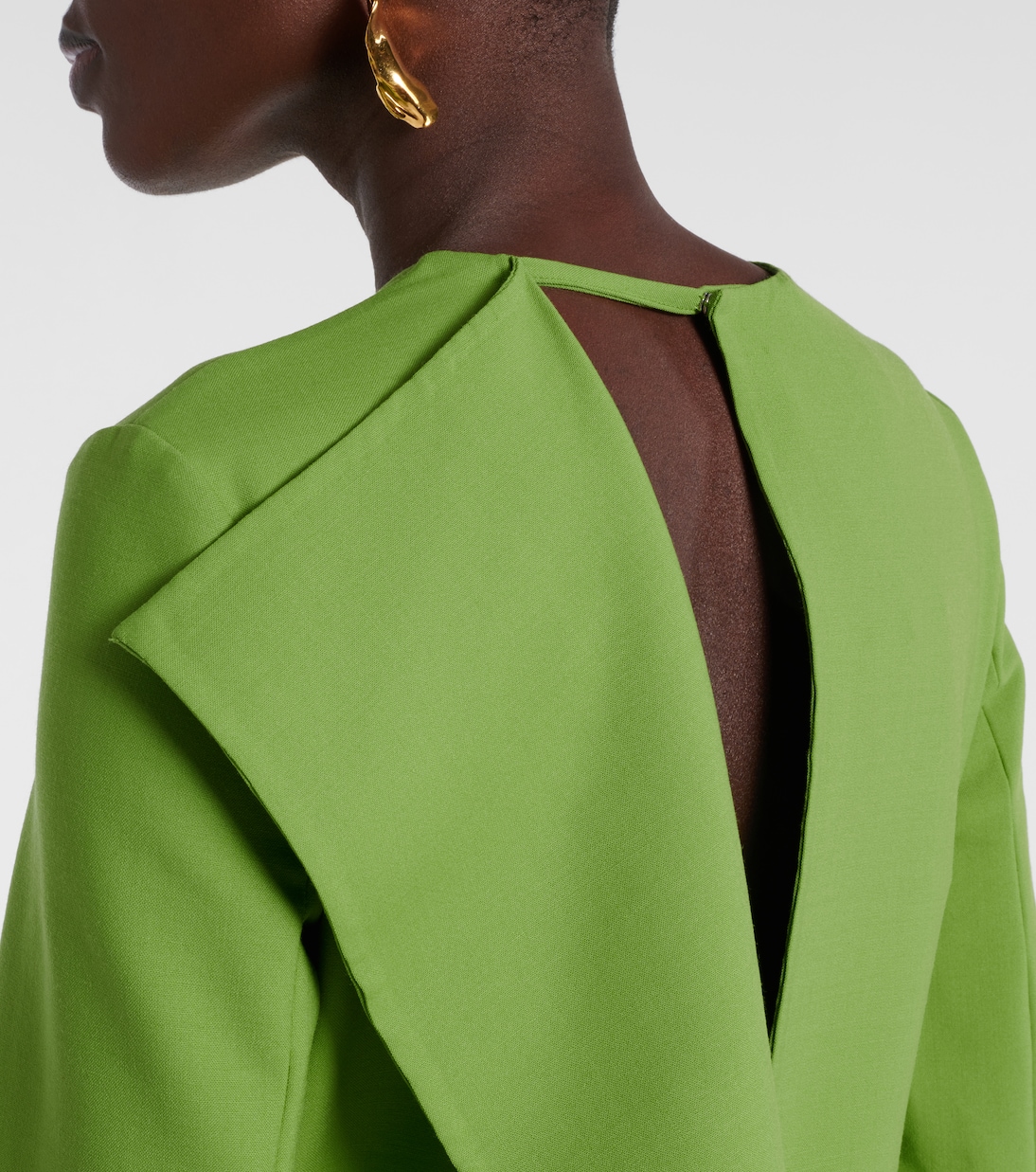 Embellished open-back wool-blend kaftan | Oscar de la Renta