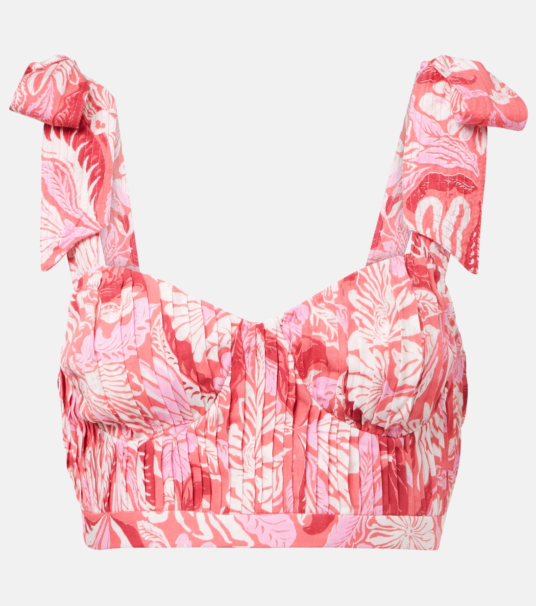Carla pleated printed crop top | Poupette St Barth