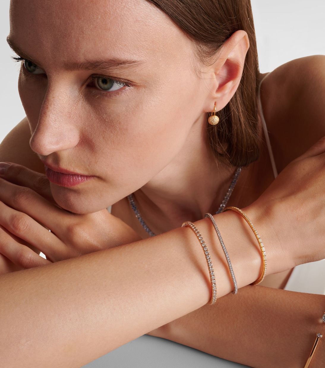 Pulsera Stretchy de oro blanco de 18 ct con diamantes | Bucherer Fine Jewellery