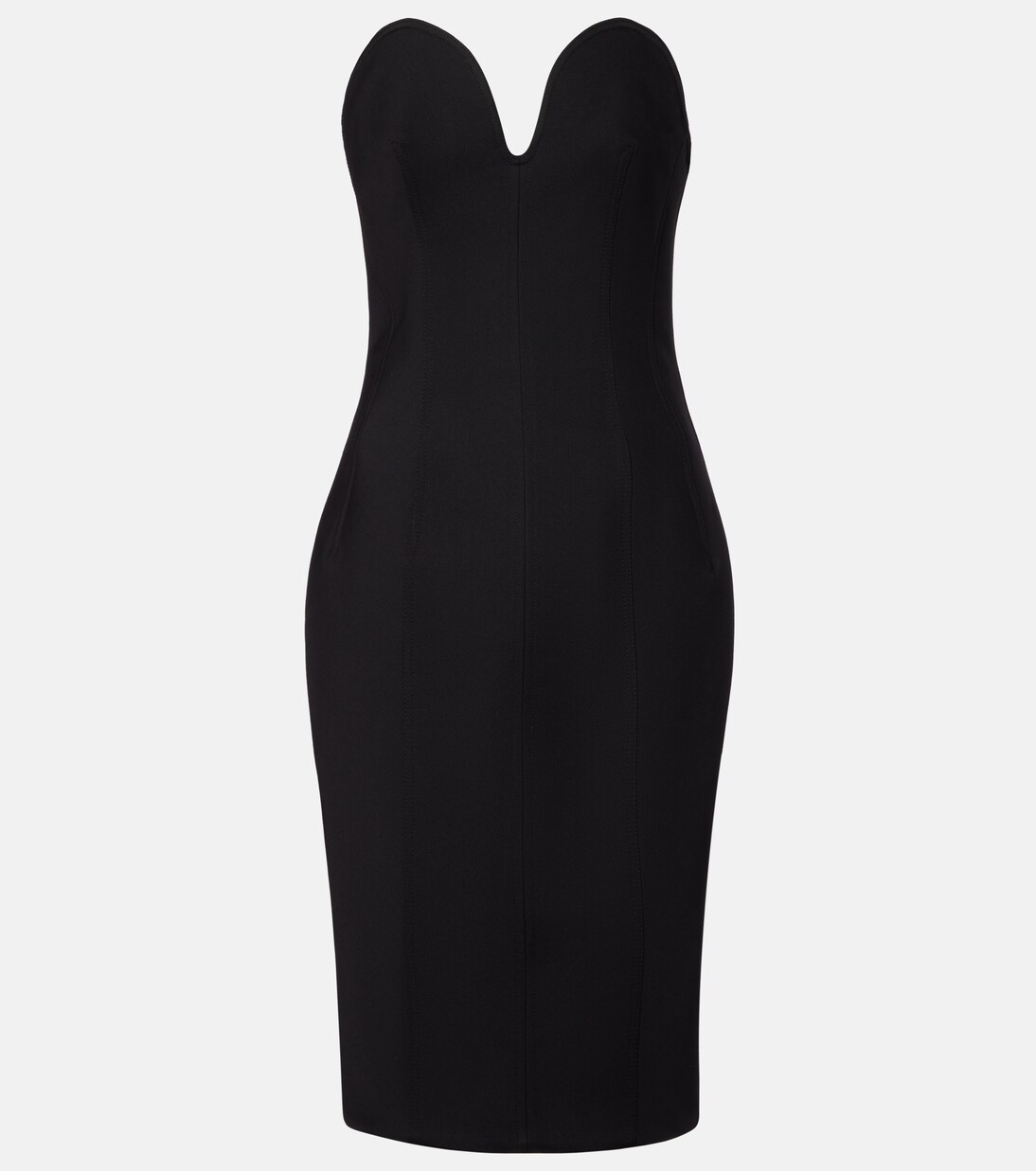 Strapless wool midi dress | Bottega Veneta