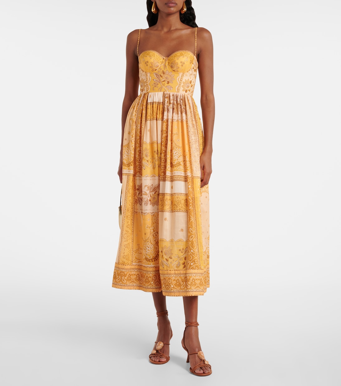Abito corsetto Lucky in cotone arricciato | Zimmermann