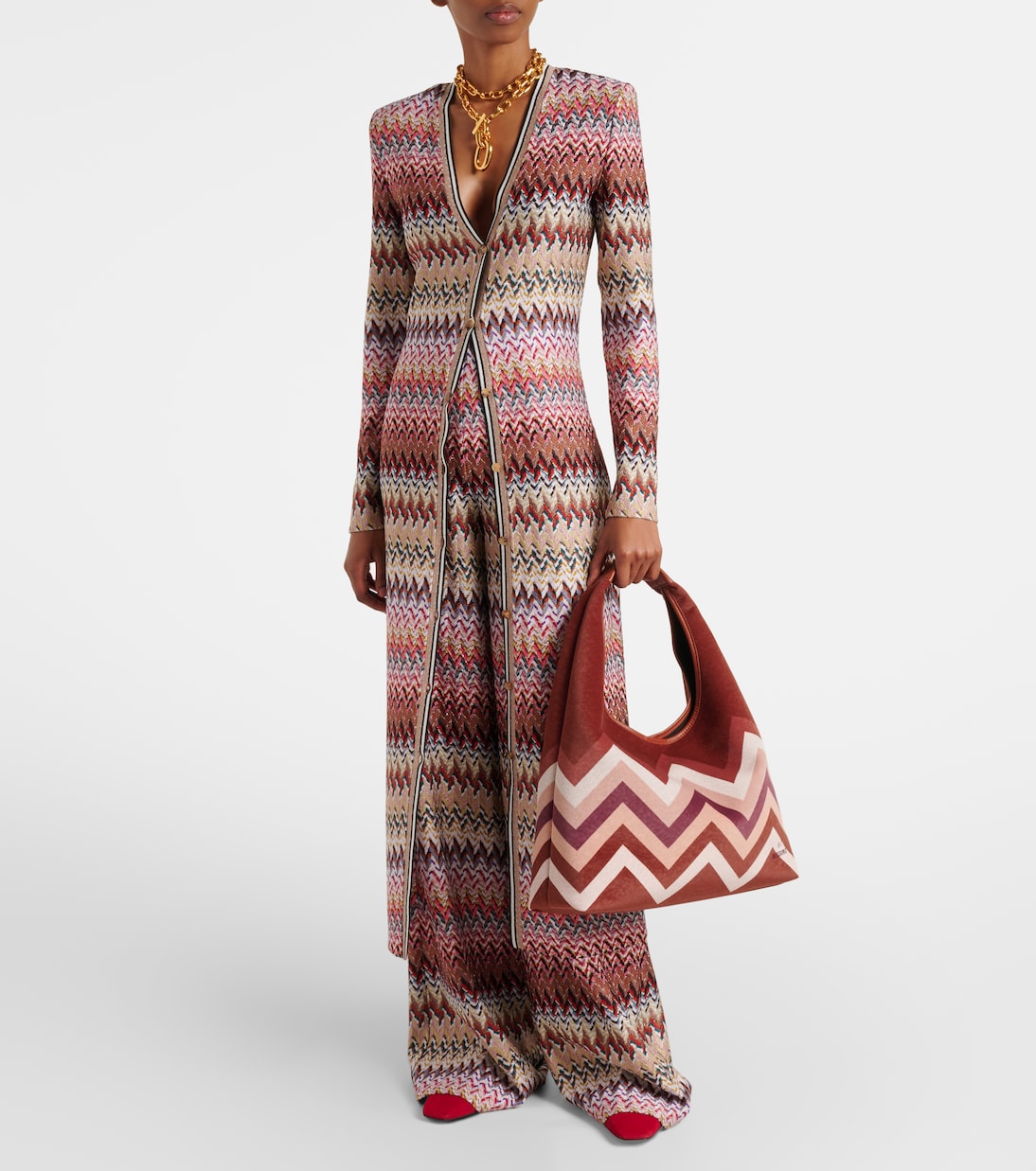 Zigzag 라지 레더 토트 백 | Missoni