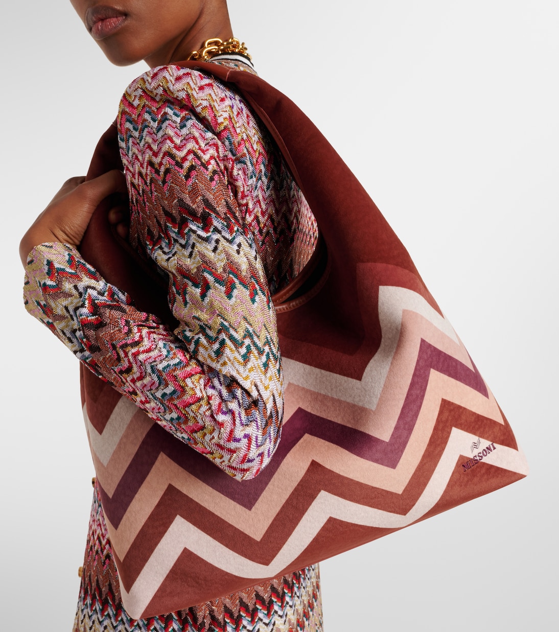 Zigzag 라지 레더 토트 백 | Missoni