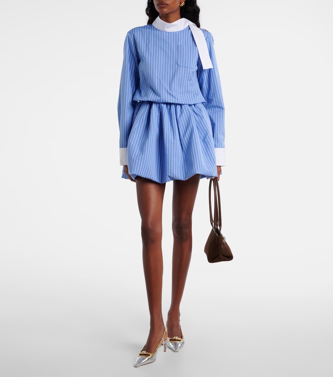 Striped cotton poplin minidress | Patou