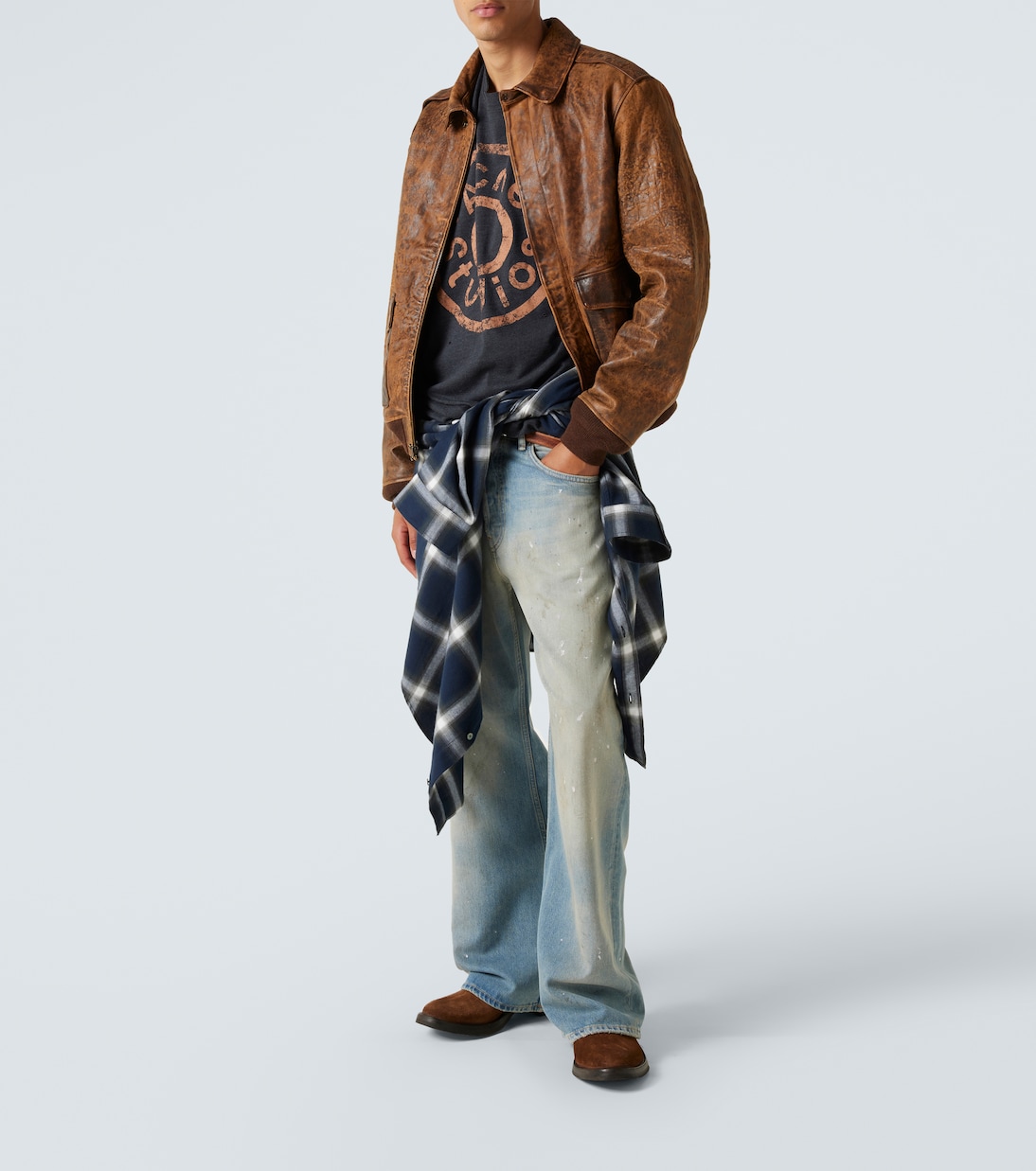 T-shirt en coton mélangé à logo  | Acne Studios