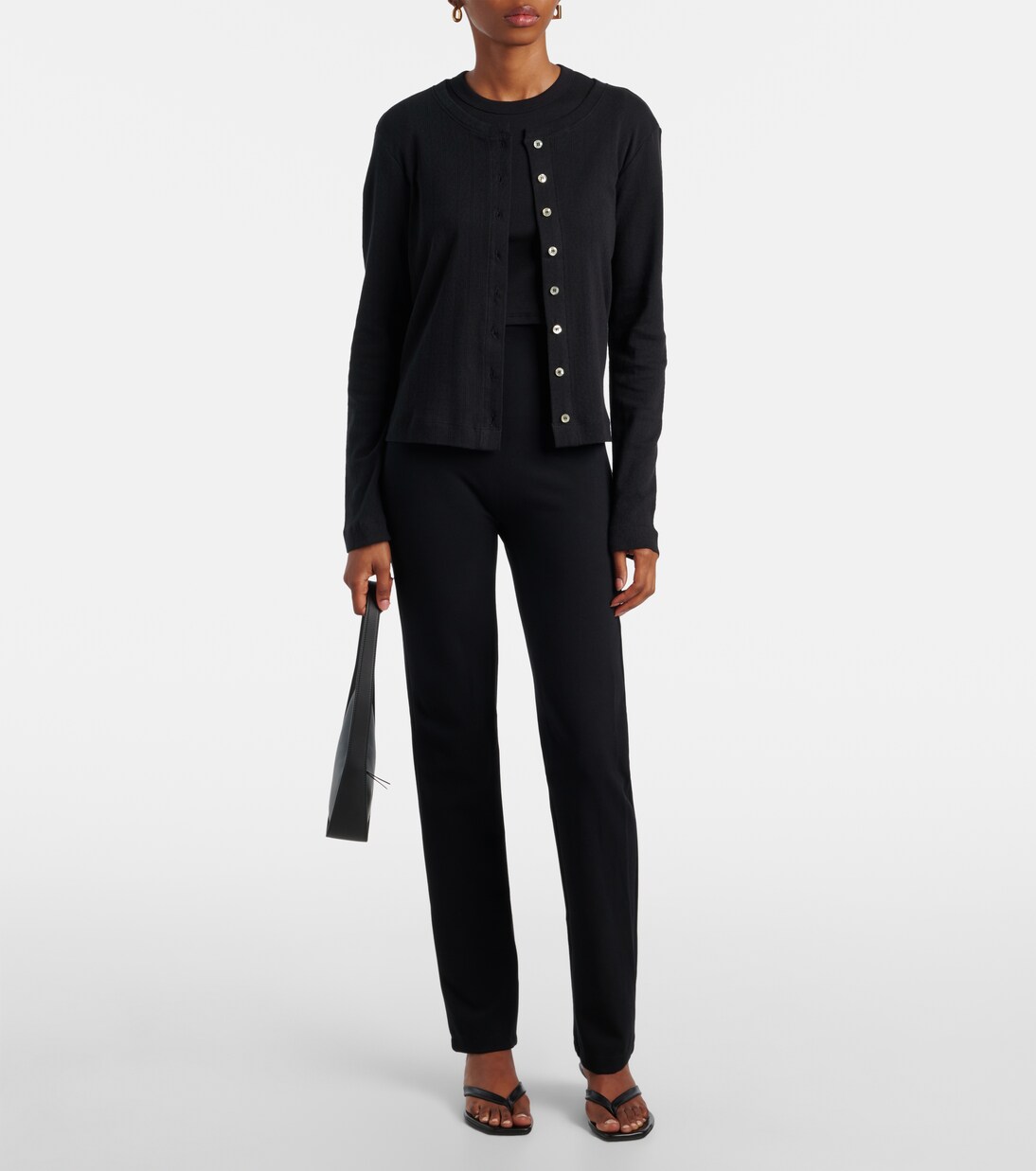 Pointelle cotton cardigan | Leset
