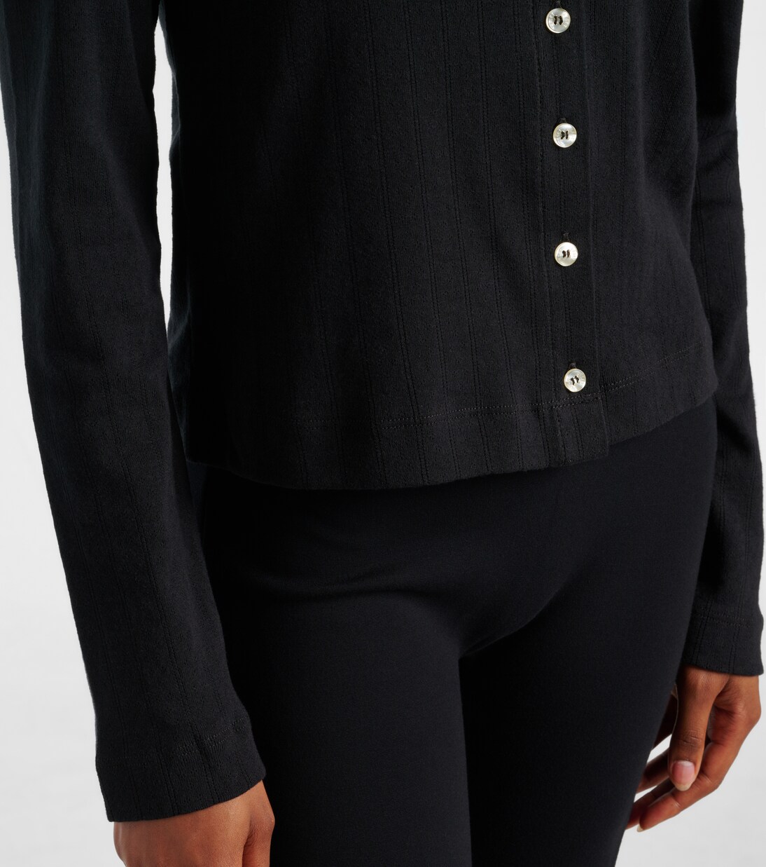 Pointelle cotton cardigan | Leset