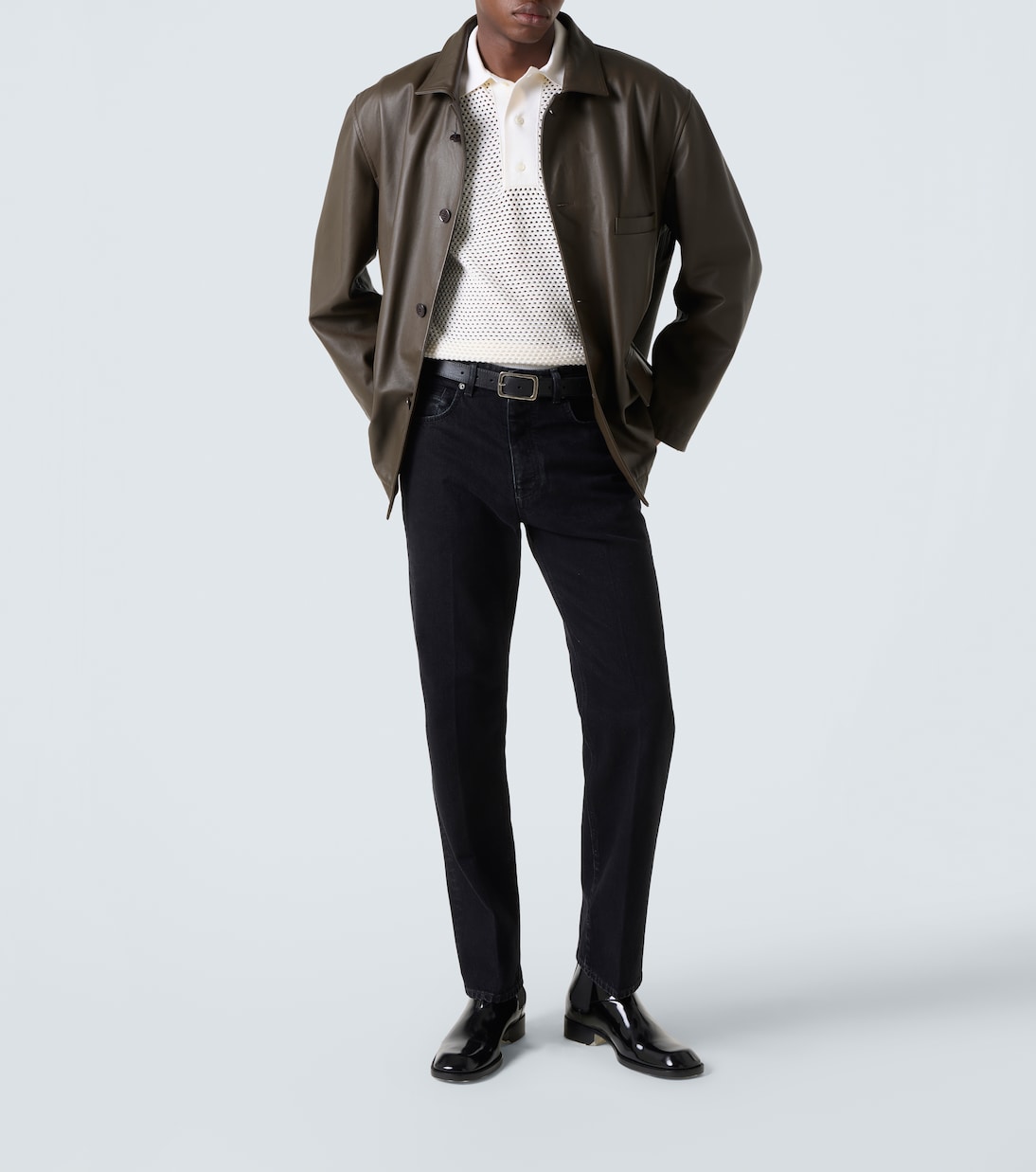 Open-knit cotton-blend polo shirt | Givenchy