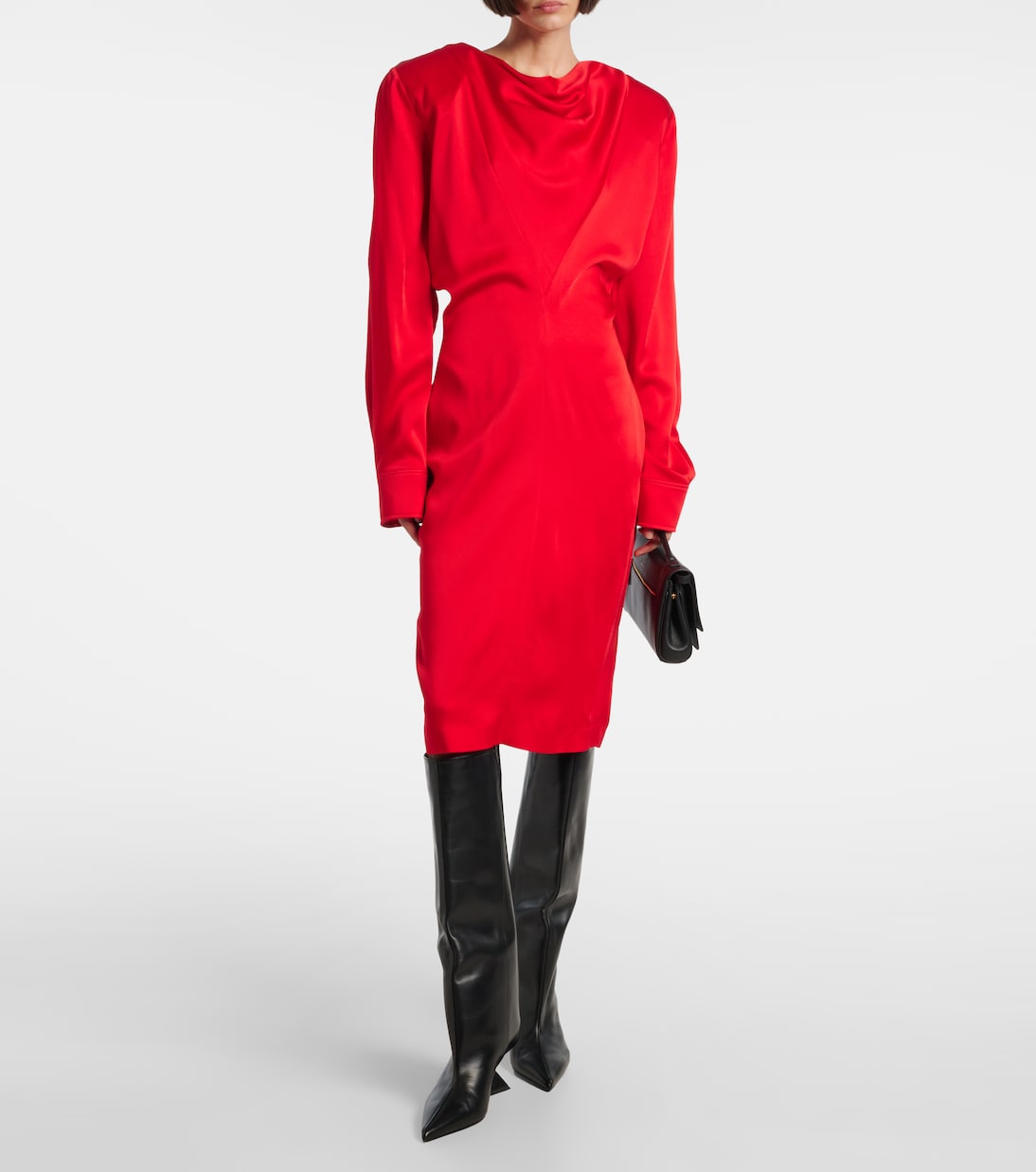 Cowl neck satin midi dress | Stella McCartney