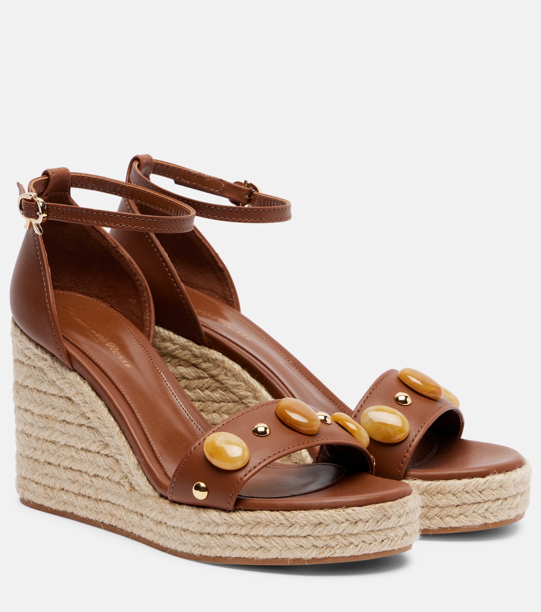Verzierte Espadrille-Wedges aus Leder | Gianvito Rossi