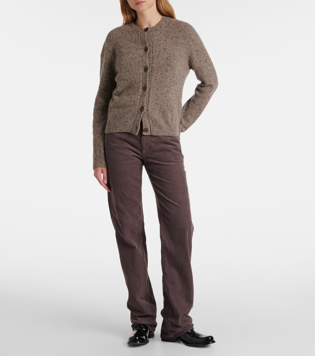 Carlyl mid-rise corduroy straight pants | The Row