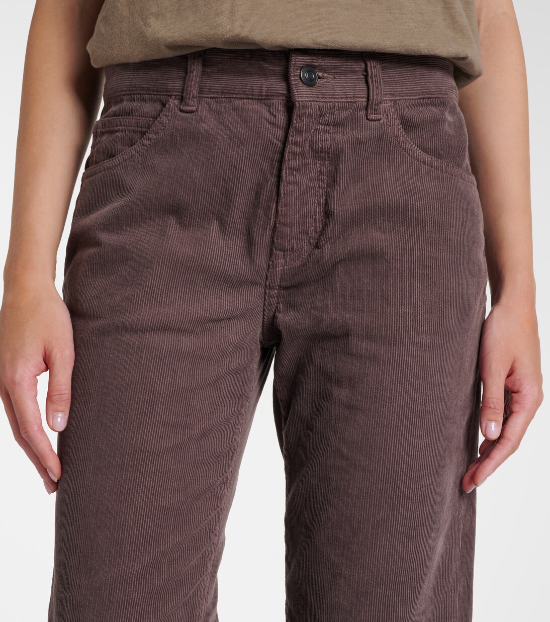 Carlyl mid-rise corduroy straight pants | The Row