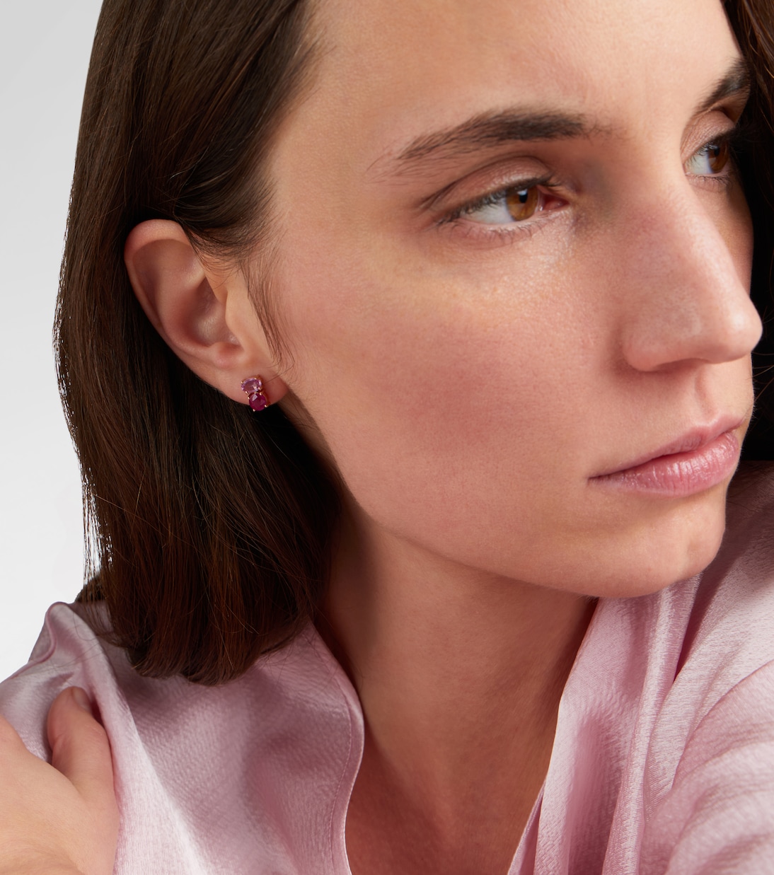Orecchini in oro 14kt (585/1000) con rubini e zaffiri rosa | Stone and Strand
