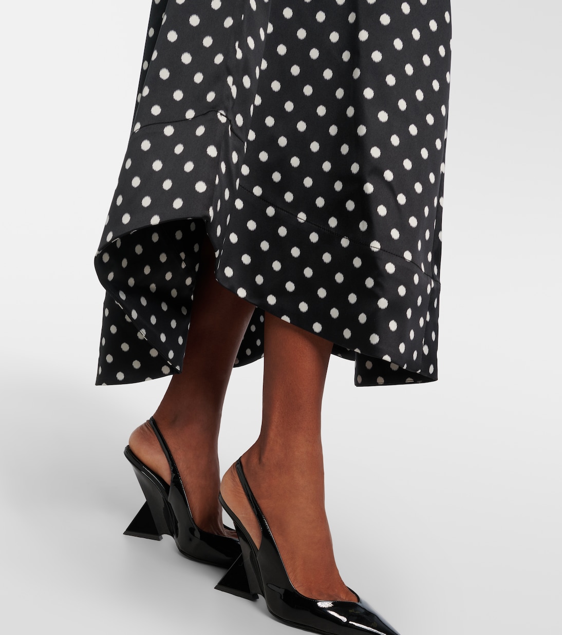 Polka-dot satin maxi skirt | Ganni
