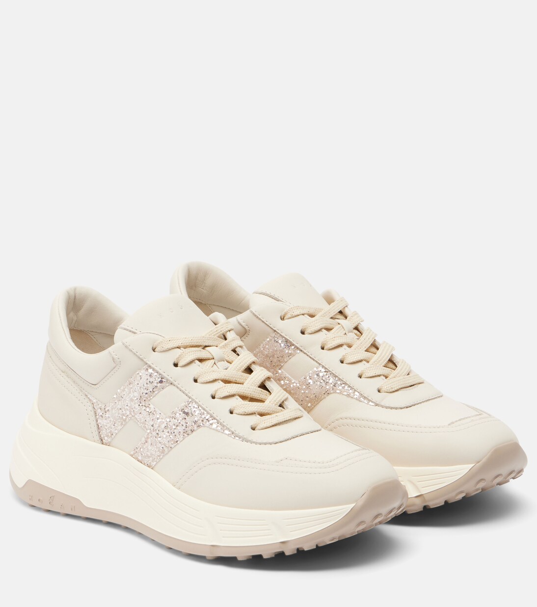 H669 glitter leather sneakers | Hogan