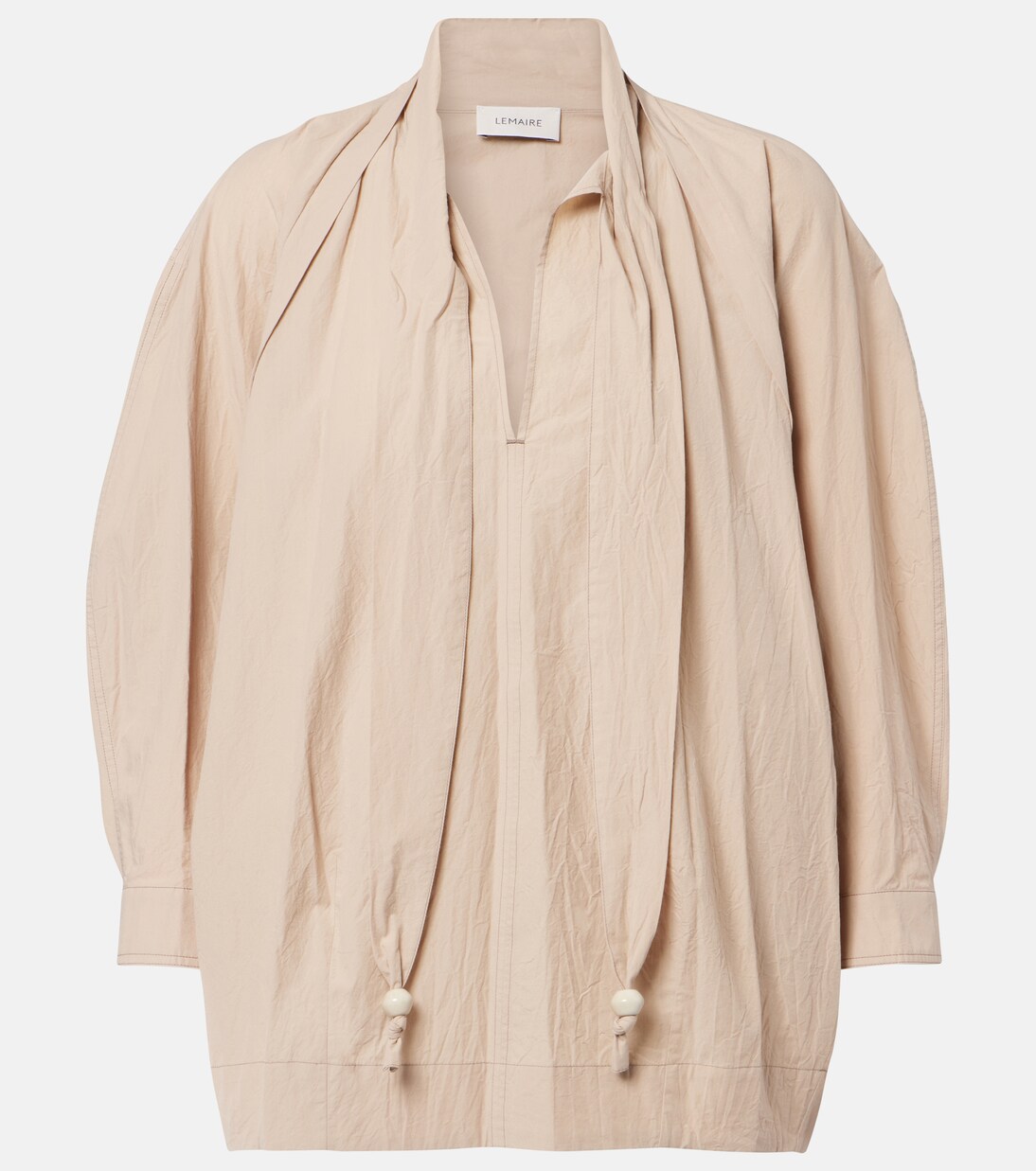 Tie-neck cotton crêpe blouse | Lemaire