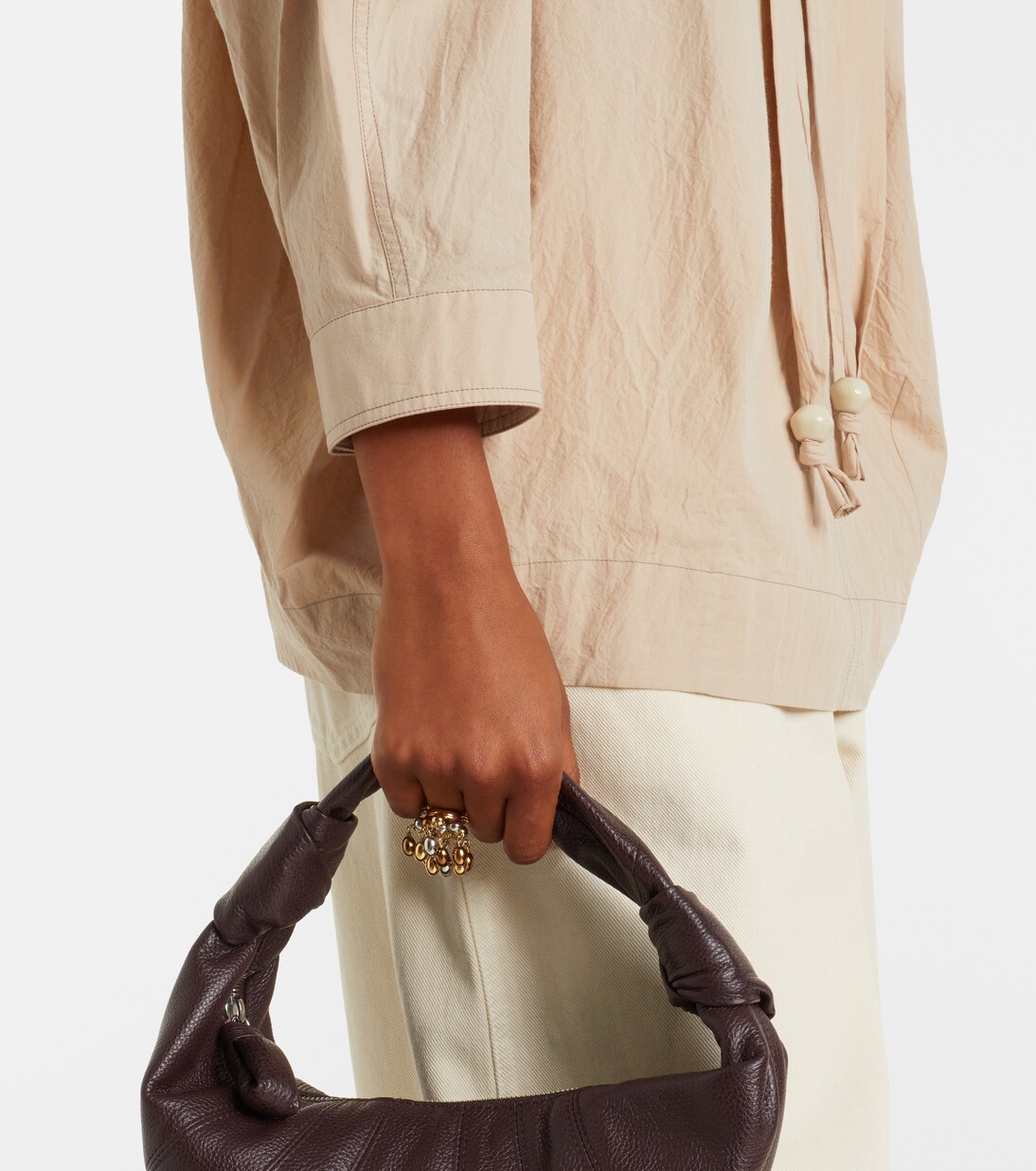 Tie-neck cotton crêpe blouse | Lemaire