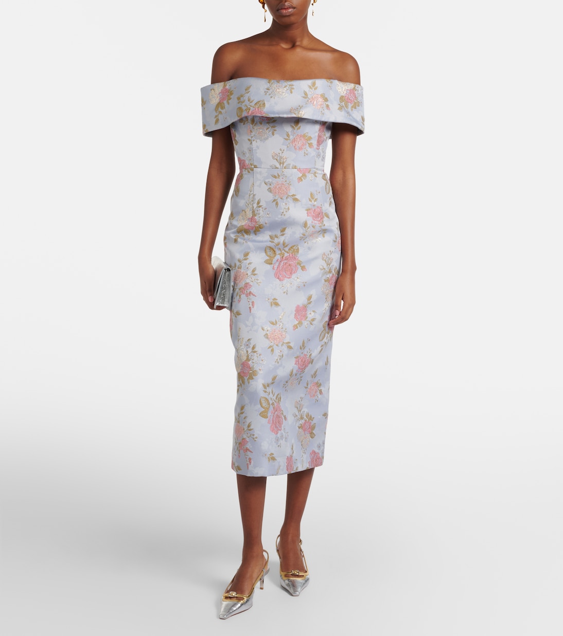 Gloria floral lamé brocade corset dress | Markarian