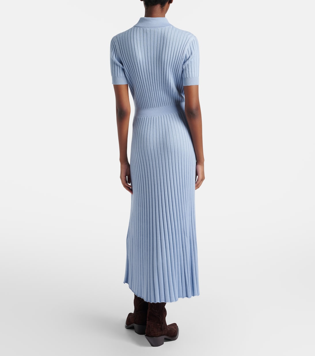 Abito lungo Amor in maglia di seta e cashmere a coste | Gabriela Hearst