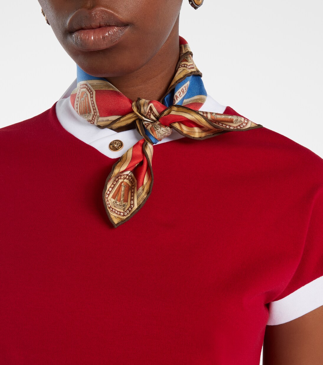 Sciarpa in twill di seta con stampa | Versace