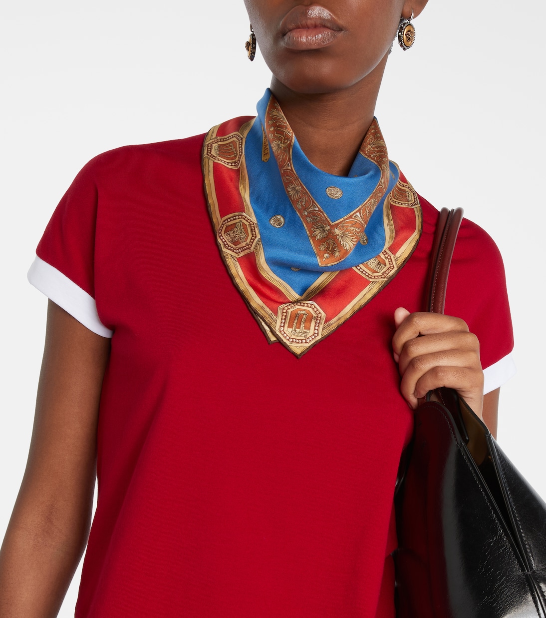 Sciarpa in twill di seta con stampa | Versace