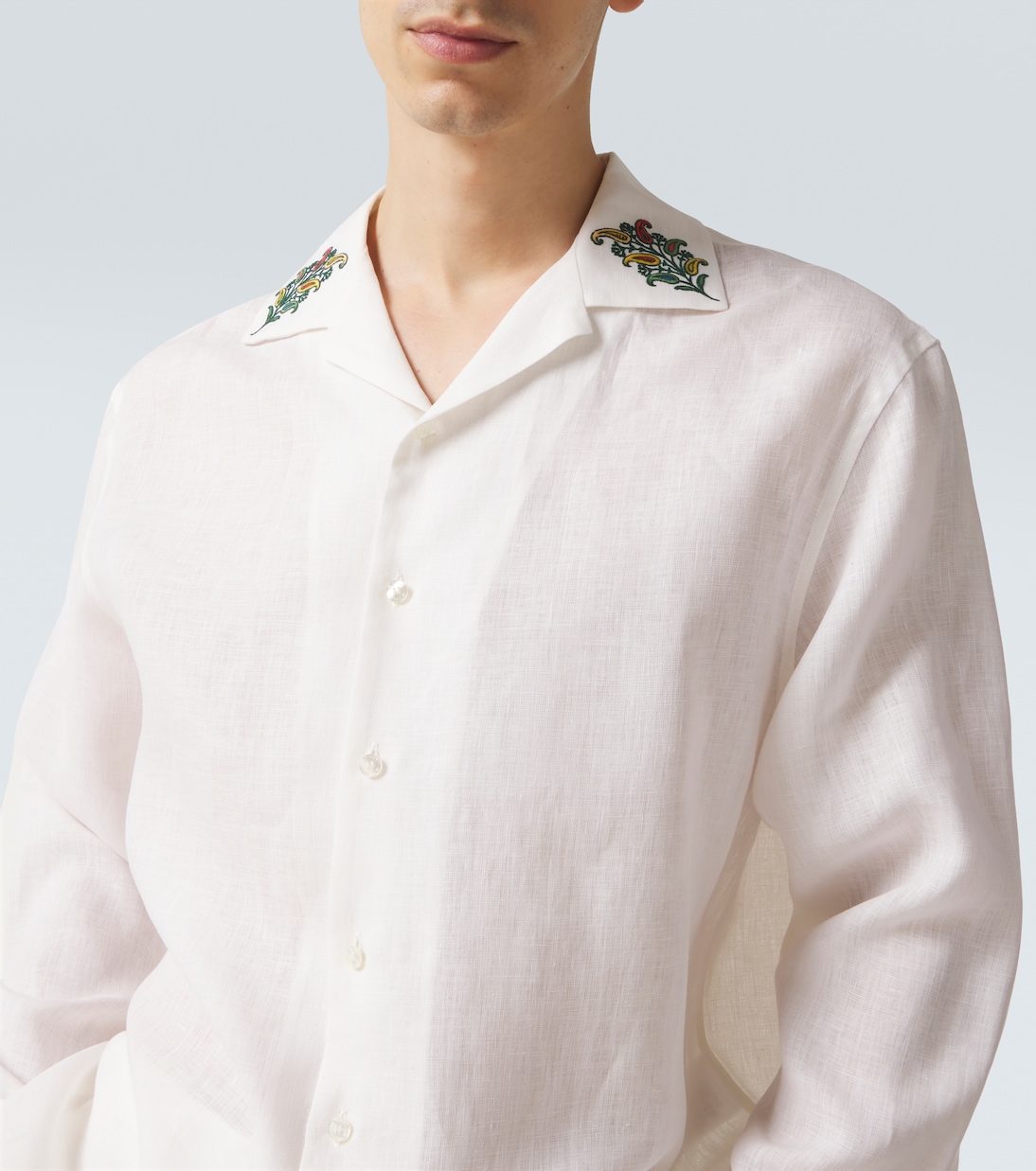 Camicia in lino con ricamo paisley | Etro