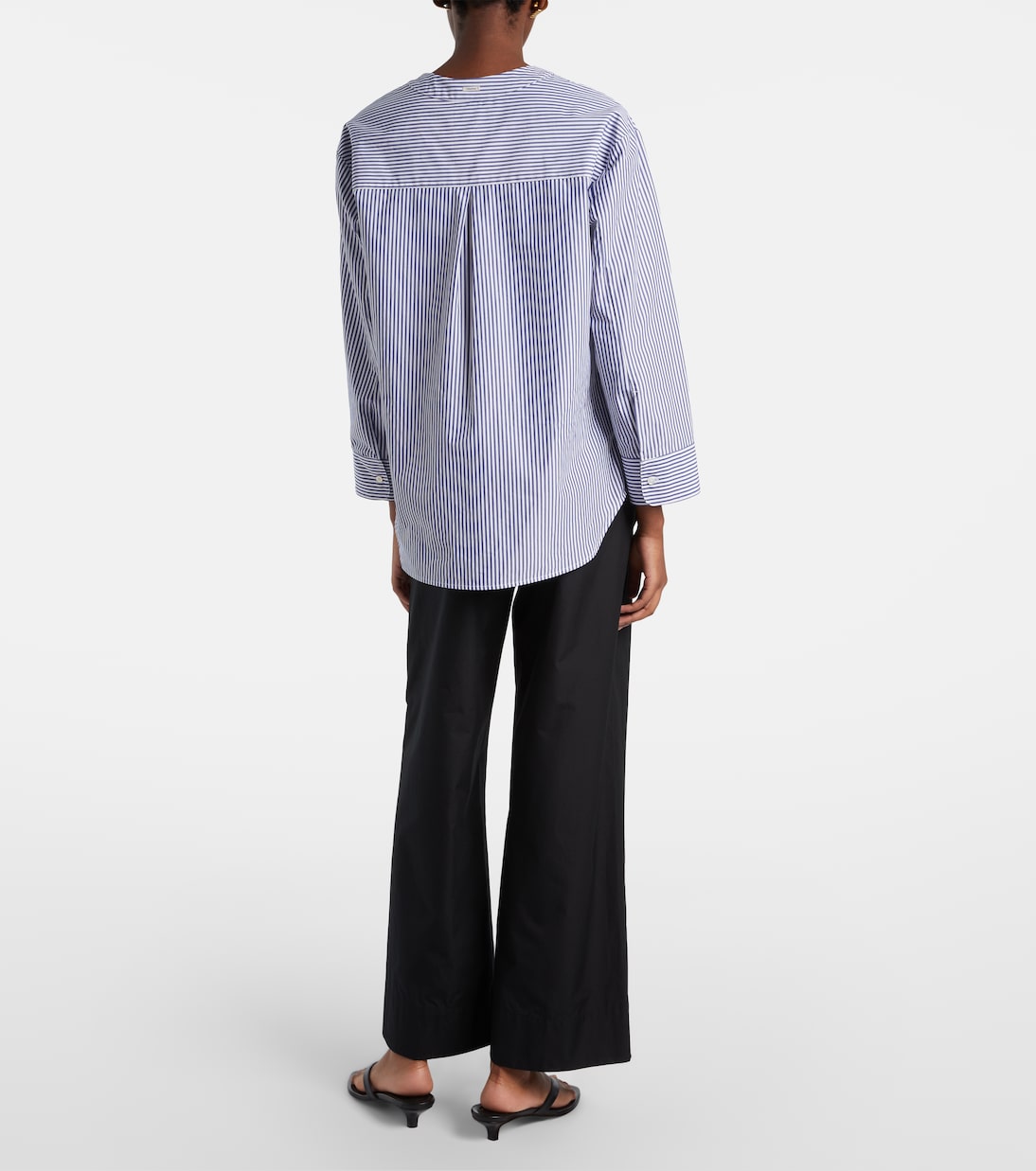 Pantaloni cropped Argento in cotone a gamba larga | 'S Max Mara