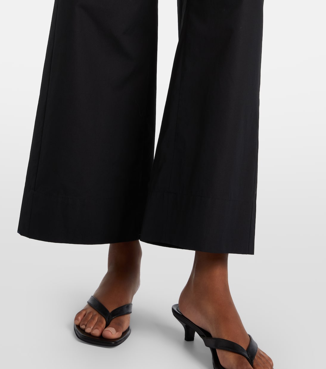 Pantaloni cropped Argento in cotone a gamba larga | 'S Max Mara